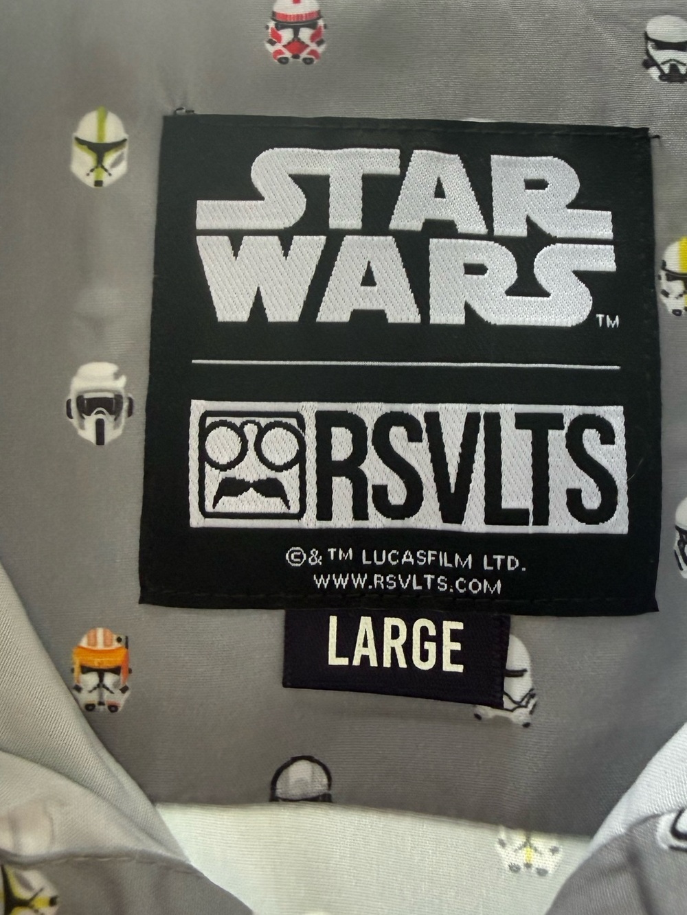 RSVLTS Star Wars "Helmets" Short Sleeve KUNUFLEX- Mens L NWOT